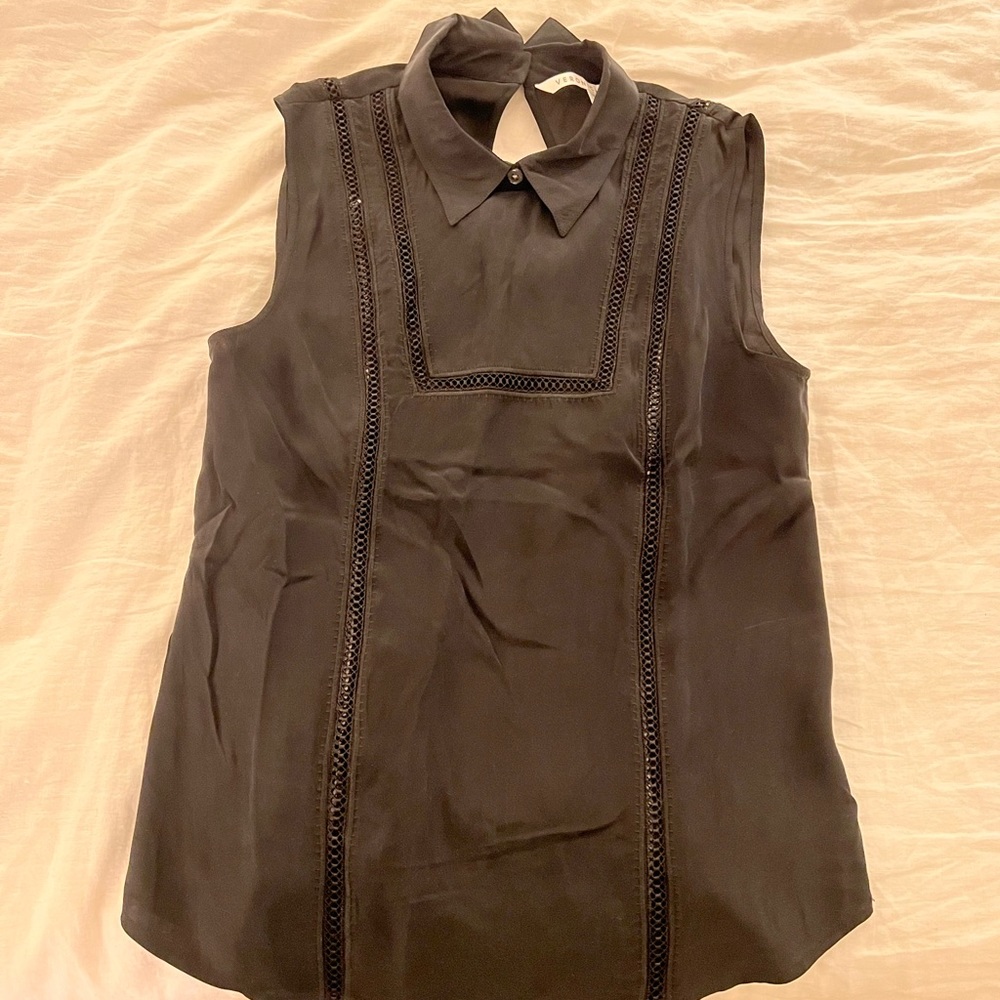 Bundle of three work shirts- Veronica Beard (black), JCrew (blue), and boutique